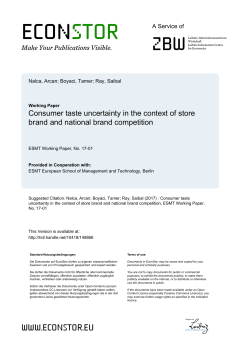 Consumer taste uncertainty in the context of store brand