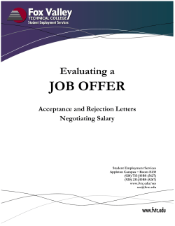 Evaluating a JOB OFFER