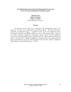 The Relationships between Selected Demographic Factors and the