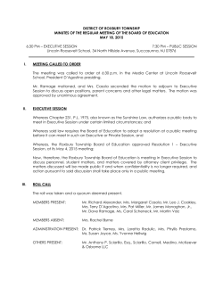 executive session - Roxbury Public Schools