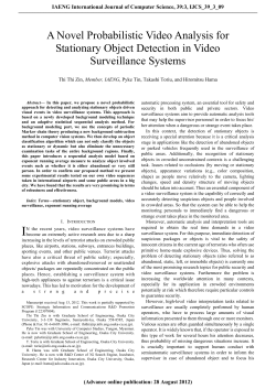 A Novel Probabilistic Video Analysis for Stationary Object Detection