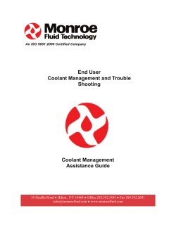 End User Coolant Management and Trouble Shooting