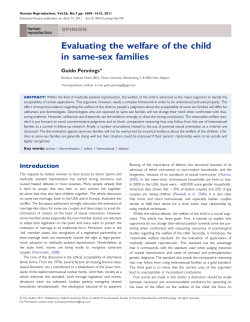 Evaluating the welfare of the child in same