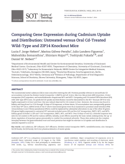 Comparing Gene Expression during Cadmium