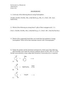 SN1/SN2/E1/E2 1) Circle any of the following that are strong