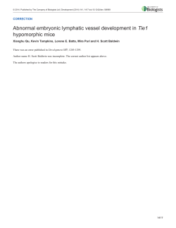 Abnormal embryonic lymphatic vessel development in Tie1
