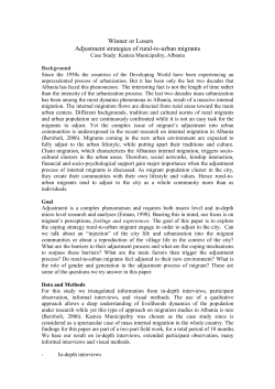 migrant adjustment to urban communities