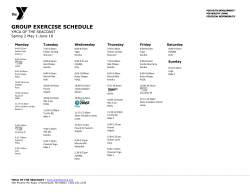 Group Wellness Schedule (May 1 - Jun. 18)