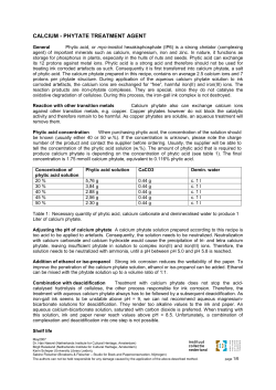 calcium - phytate treatment agent