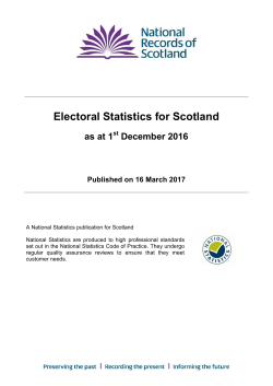 Electoral Statistics for Scotland - Report