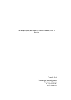 The morphological productivity of selected combining forms