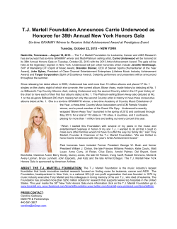 T.J. Martell Foundation Announces Carrie Underwood as Honoree