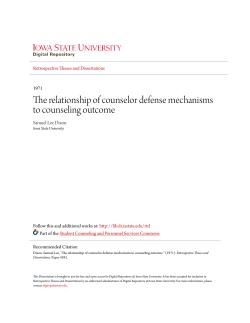 The relationship of counselor defense mechanisms to counseling