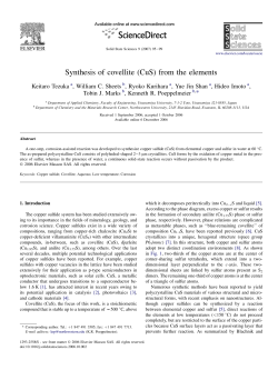 Synthesis of covellite (CuS) from the elements