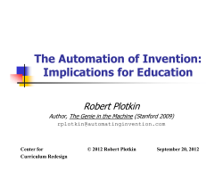 The Automation of Invention - Center for Curriculum Redesign