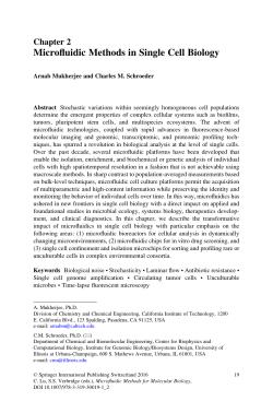 Microfluidic Methods in Single Cell Biology