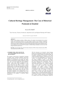 Cultural Heritage Management: The Case of Historical Peninsula in