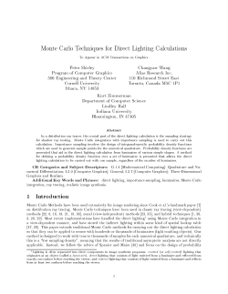 Monte Carlo Techniques for Direct Lighting Calculations