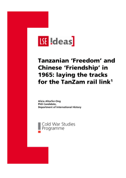 Tanzanian `Freedom` and Chinese `Friendship` in 1965