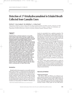 Detection of &Delta;9-Tetrahydrocannabinol in Exhaled Breath Collected