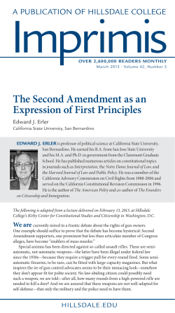The Second Amendment as an Expression of First