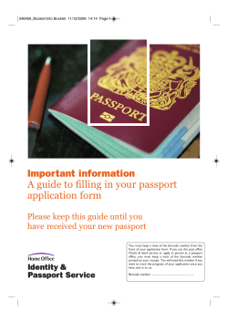 Passport Application Guidance Booklet