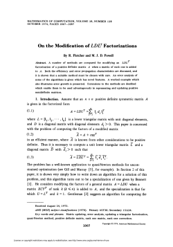 On the Modification of LDII Factorizations 0