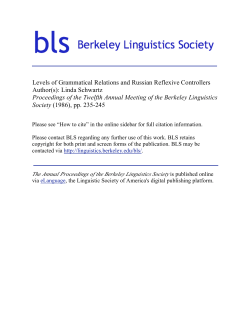 b Berkeley Linguistics Society - Linguistic Society of America
