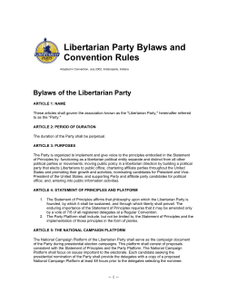 Libertarian Party Bylaws and Convention Rules