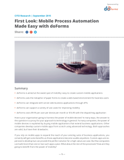 First Look: Mobile Process Automation Made Easy with doForms