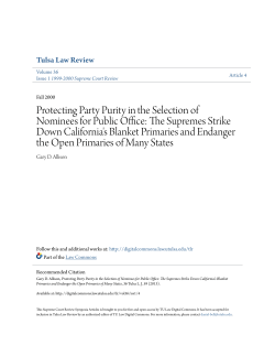 Protecting Party Purity in the Selection of Nominees for Public Office