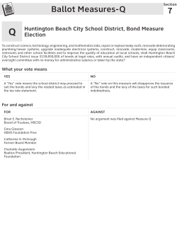 Huntington Beach City School District, General Obligation Bond