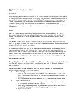 Title: Starfish Early Alert/Retention Solutions Background The
