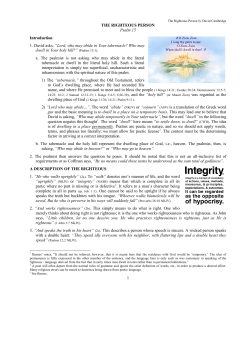 The Righteous Person