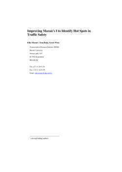 Improving Moran`s I to Identify Hot Spots in Traffic Safety