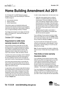 Home Building Amendment Act 2011