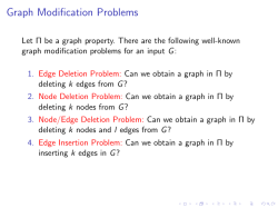 Graph Modification Problems