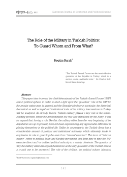 The Role of the Military in Turkish Politics: To Guard