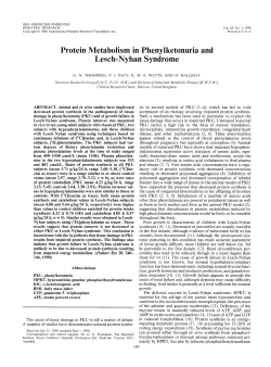 Protein Metabolism in Phenylketonuria and Lessh