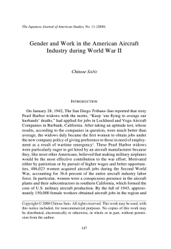 Gender and Work in the American Aircraft Industry during World War II