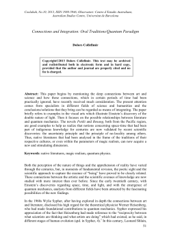 Connections and Integration: Oral Traditions/Quantum Paradigm