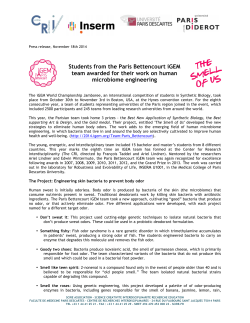 Press release iGEM-Paris Bettencourt-nov.2014