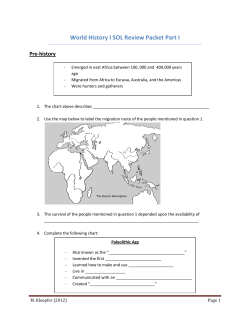 World History I SOL Review Packet Part I