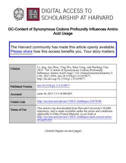 GC-Content of Synonymous Codons Profoundly Influences Amino
