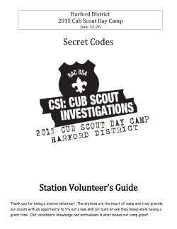 Secret Codes Station Volunteer`s Guide