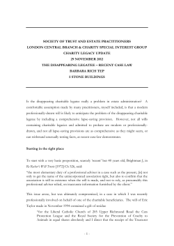 The Disappearing Legatee - Recent Case