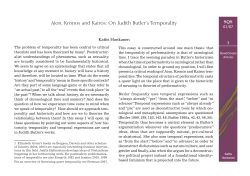 Aion, Kronos and Kairos: On Judith Butler`s Temporality