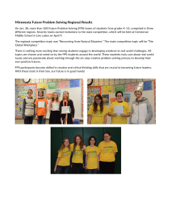 Minnesota Future Problem Solving Regional Results