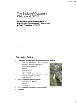 The Basics of Outpatient Claims and OPPS