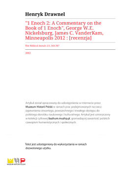 "1 Enoch 2: A Commentary on the Book of 1 Enoch", George WE